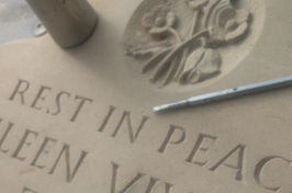 Close up of gravestone