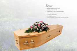 Lewes light oak veneer coffin