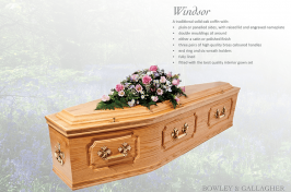 Windsor solid oak coffin