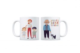Cartoon family printed on a mug